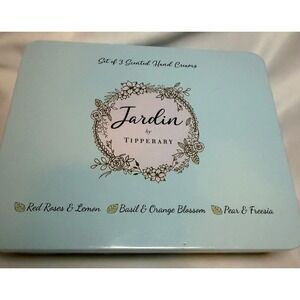 Tipperary Crystal Jardin Scented Hand Cream Set of 3 Floral Tin Gift Set NEW